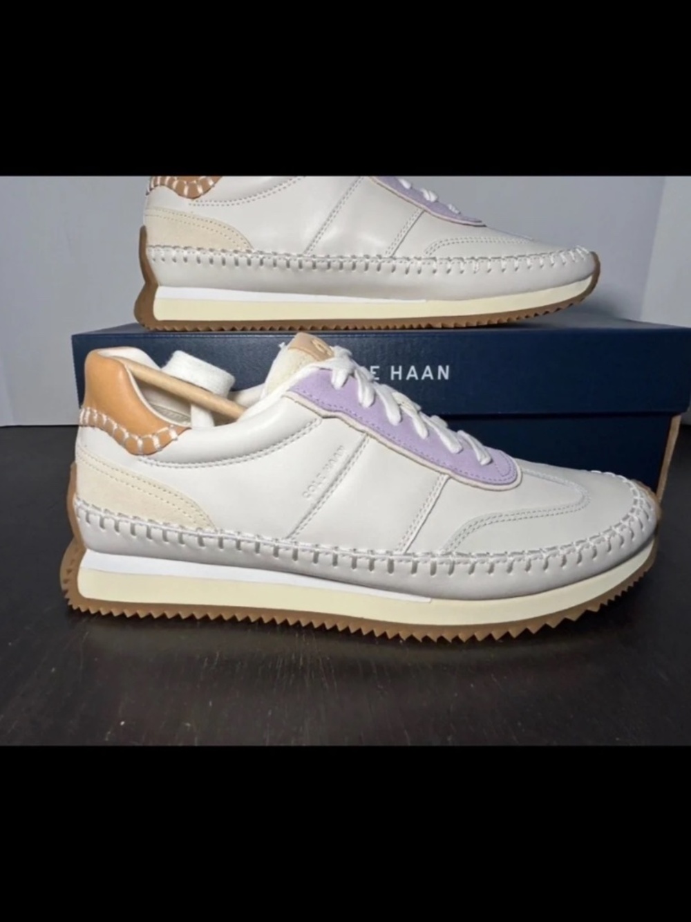 Cole Haan GrandPrø Premier Runner Sneakers Shoes Ivory/Thistle/Vanilla Woman 8B